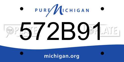 572B91 Michigan License Plate