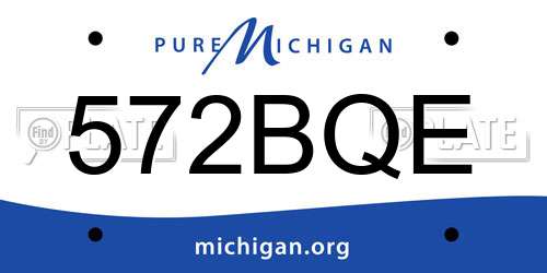 572BQE Michigan License Plate