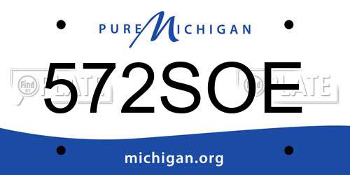 572SOE Michigan License Plate