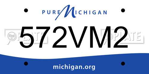 572VM2 Michigan License Plate