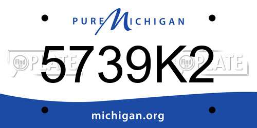 5739K2 Michigan License Plate