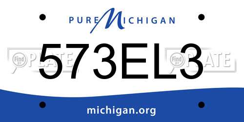 573EL3 Michigan License Plate
