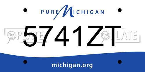 5741ZT Michigan License Plate