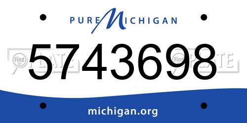 5743698 Michigan License Plate