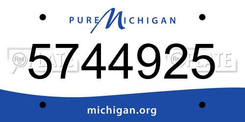 5744925 Michigan License Plate