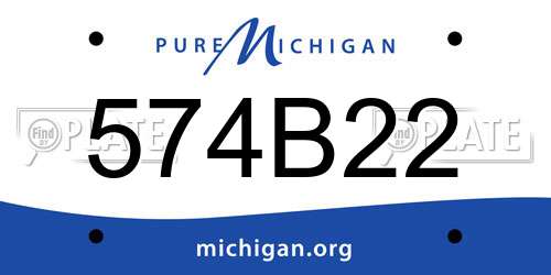 574B22 Michigan License Plate