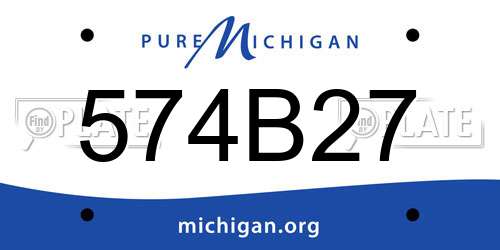 574B27 Michigan License Plate