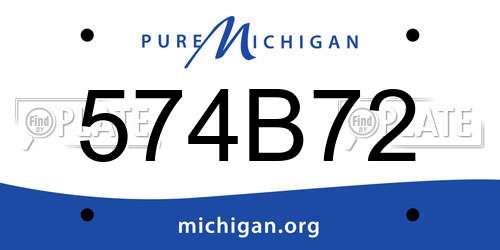 574B72 Michigan License Plate