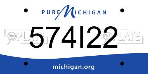 574I22 Michigan License Plate