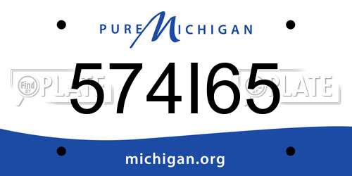 574I65 Michigan License Plate