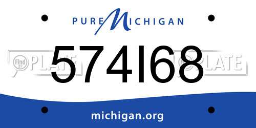 574I68 Michigan License Plate