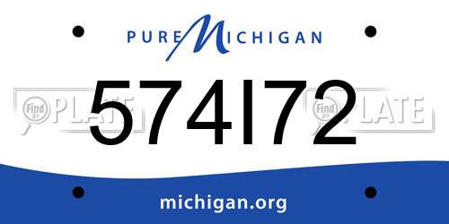 574I72 Michigan License Plate