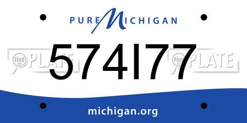 574I77 Michigan License Plate