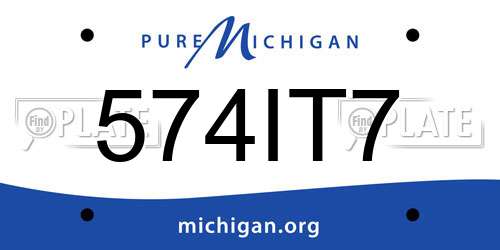 574IT7 Michigan License Plate