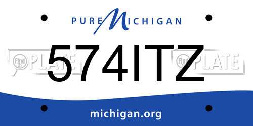 574ITZ Michigan License Plate