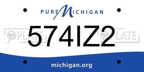 574IZ2 Michigan License Plate