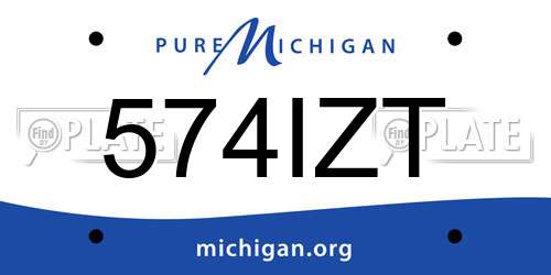 574IZT Michigan License Plate
