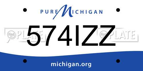 574IZZ Michigan License Plate