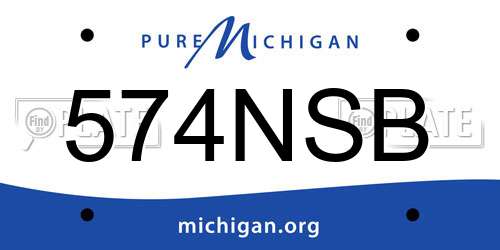 574NSB Michigan License Plate