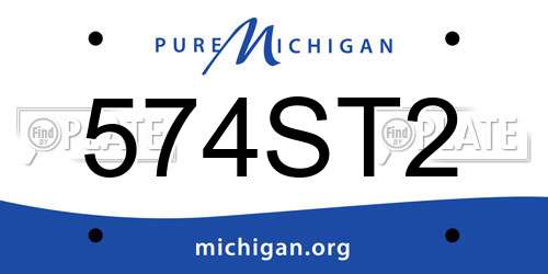 574ST2 Michigan License Plate