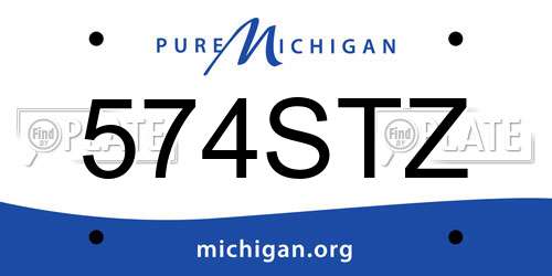 574STZ Michigan License Plate