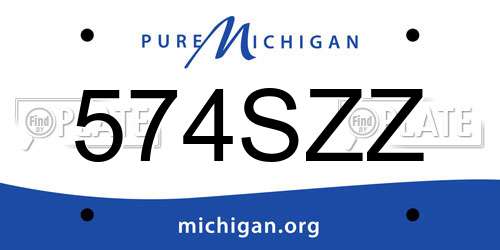574SZZ Michigan License Plate