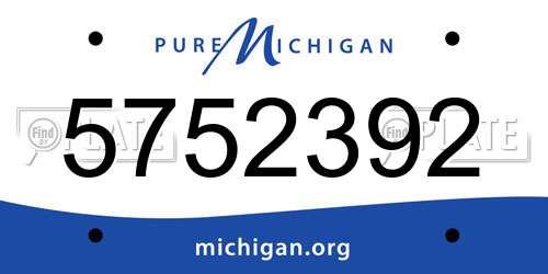 5752392 Michigan License Plate