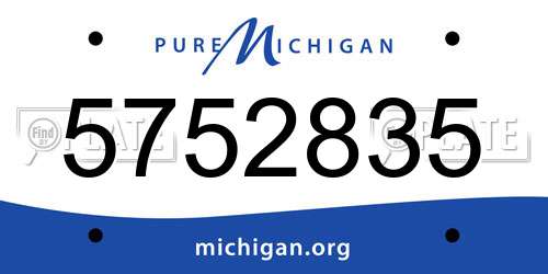 5752835 Michigan License Plate