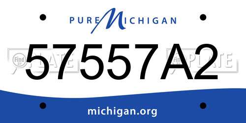 57557A2 Michigan License Plate