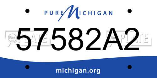 57582A2 Michigan License Plate