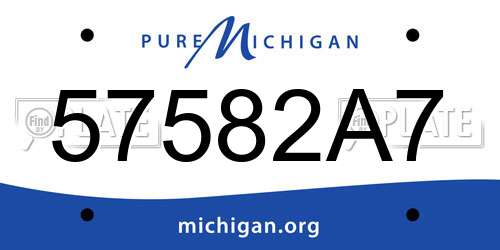 57582A7 Michigan License Plate