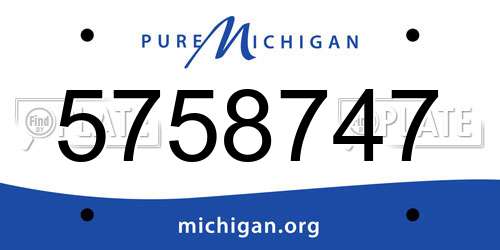 5758747 Michigan License Plate