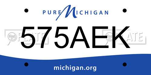 575AEK Michigan License Plate