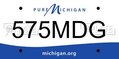 575MDG Michigan License Plate