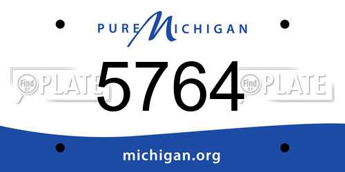 5764 Michigan License Plate