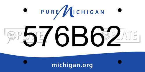 576B62 Michigan License Plate