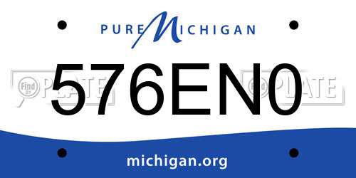 576EN0 Michigan License Plate