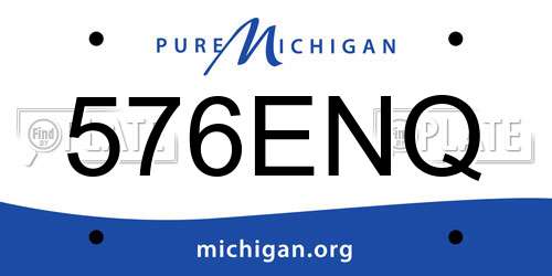 576ENQ Michigan License Plate