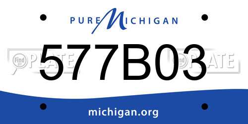 577B03 Michigan License Plate