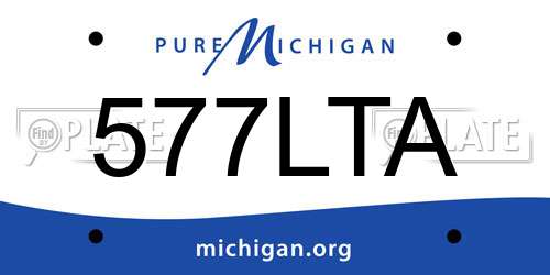 577LTA Michigan License Plate