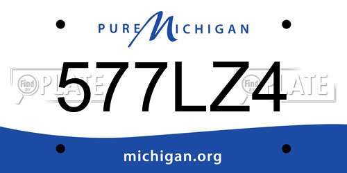 577LZ4 Michigan License Plate