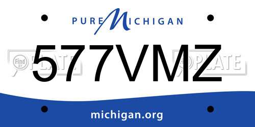 577VMZ Michigan License Plate