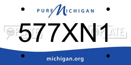 577XN1 Michigan License Plate