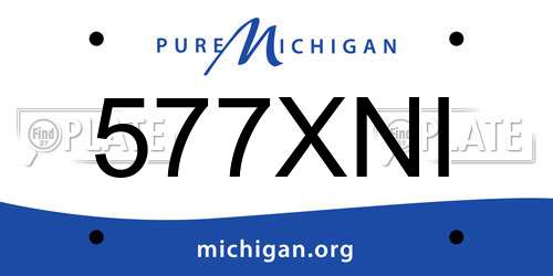 577XNI Michigan License Plate