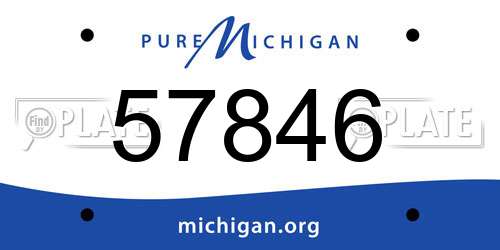 57846 Michigan License Plate