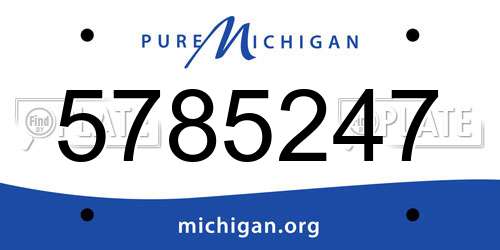 5785247 Michigan License Plate