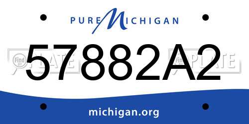 57882A2 Michigan License Plate