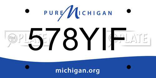 578YIF Michigan License Plate