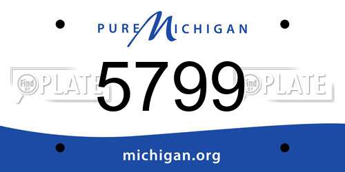 5799 Michigan License Plate