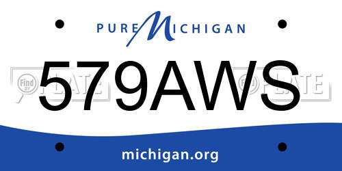 579AWS Michigan License Plate